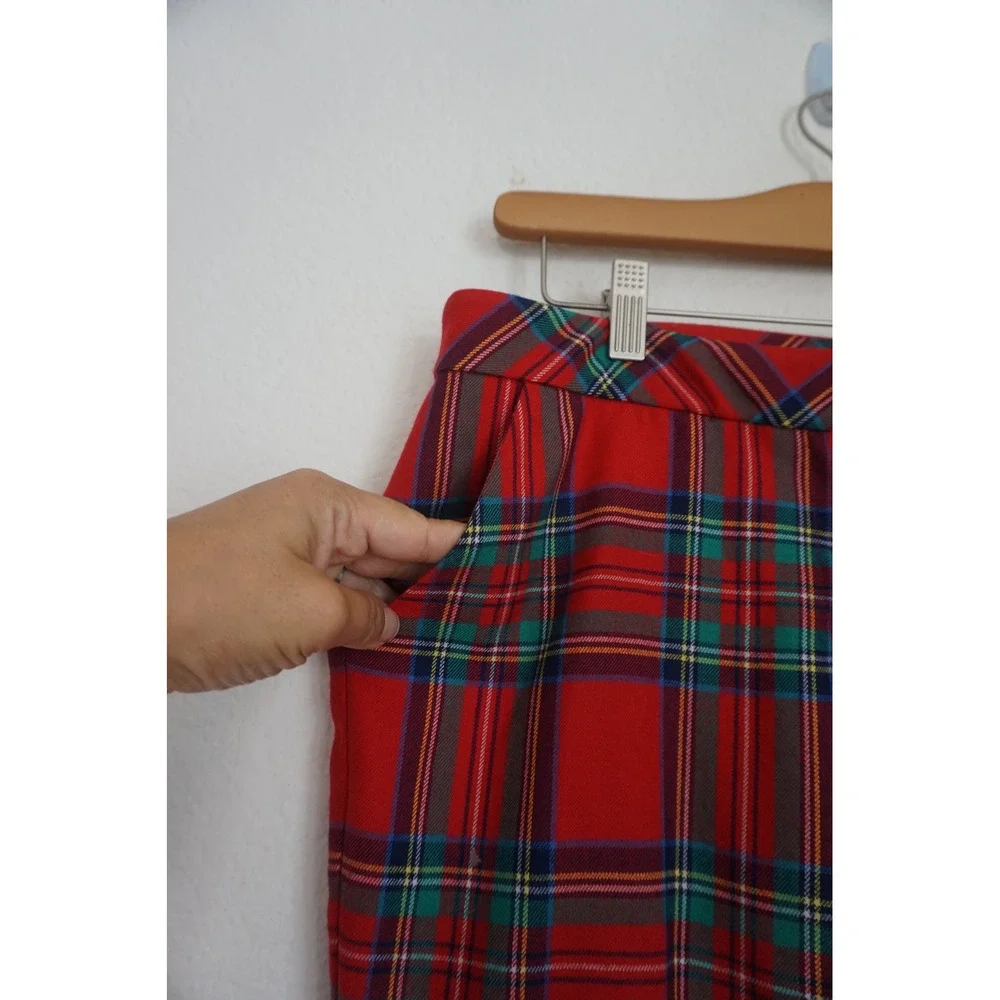 Vineyard Vines Red‎ Plaid Wool Blend Straight Leg Pants Women's Size 6